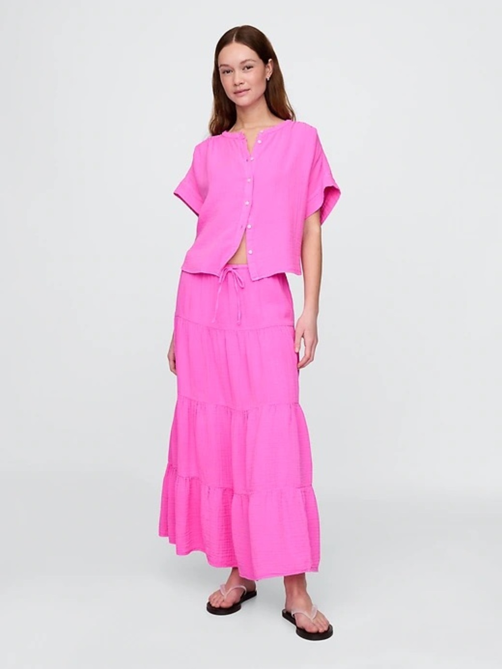 GAP Tiered Cotton Gauze Maxi Skirt